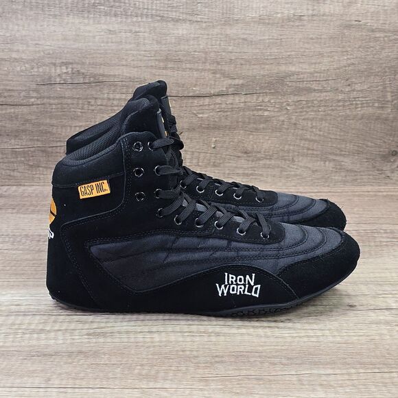 GASP Inc Zeus Thunderbolt Men's Size 9.5 Black Gym Bodybuilding Shoes (8556) NEW - Picture 1 of 9
